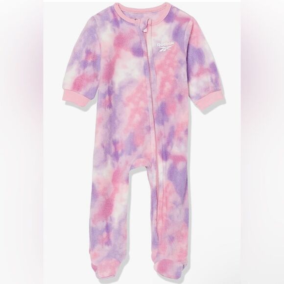 Reebok One Piece Zip-up Jumpsuit Coverall Sleep and Play Footie/Onesie P… - Picture 1 of 3